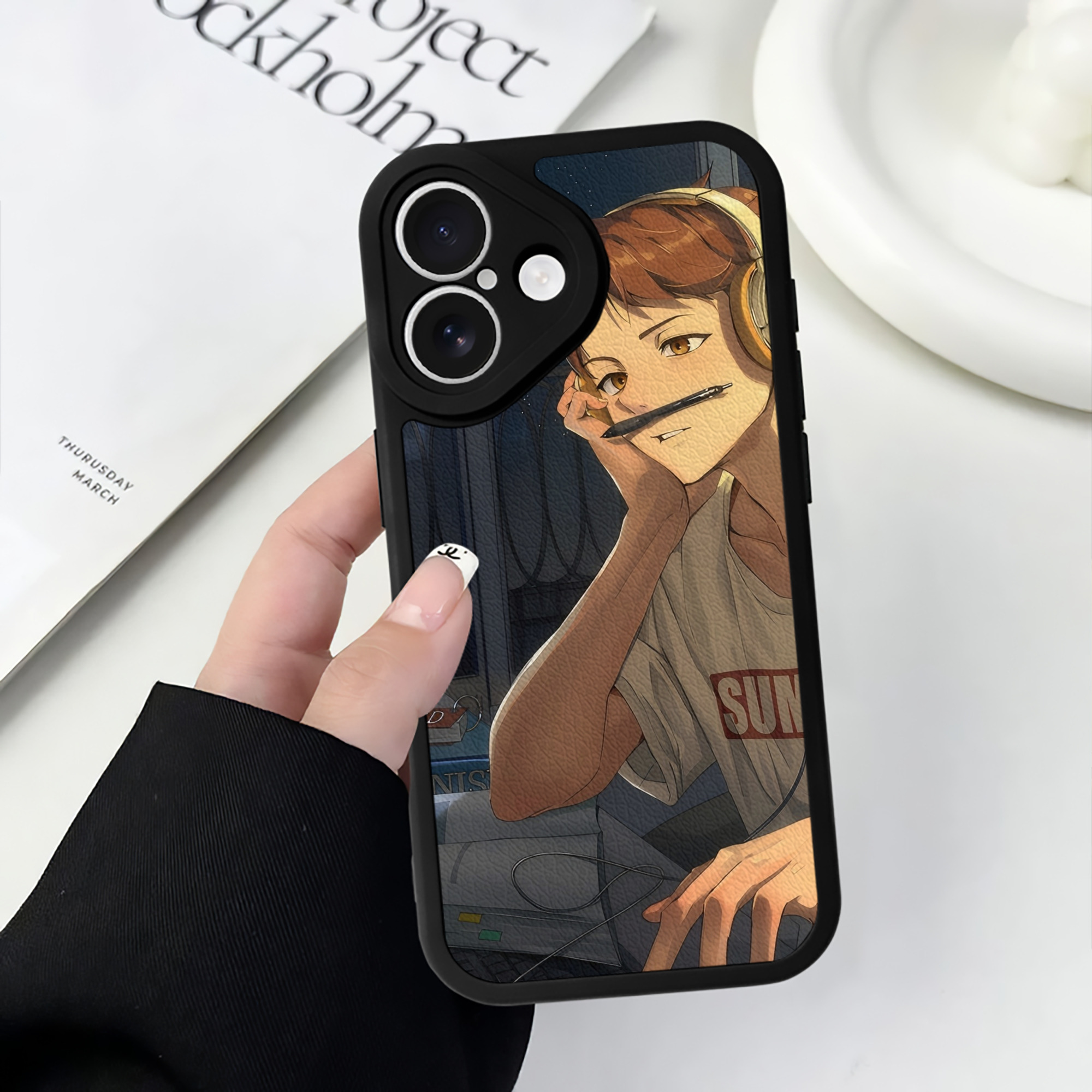 （画像用） ハイキュー!! Haikyu!! 【iPhone 16シリーズ対応】シリコンスマホケース（レザー調） 材質：シリコン